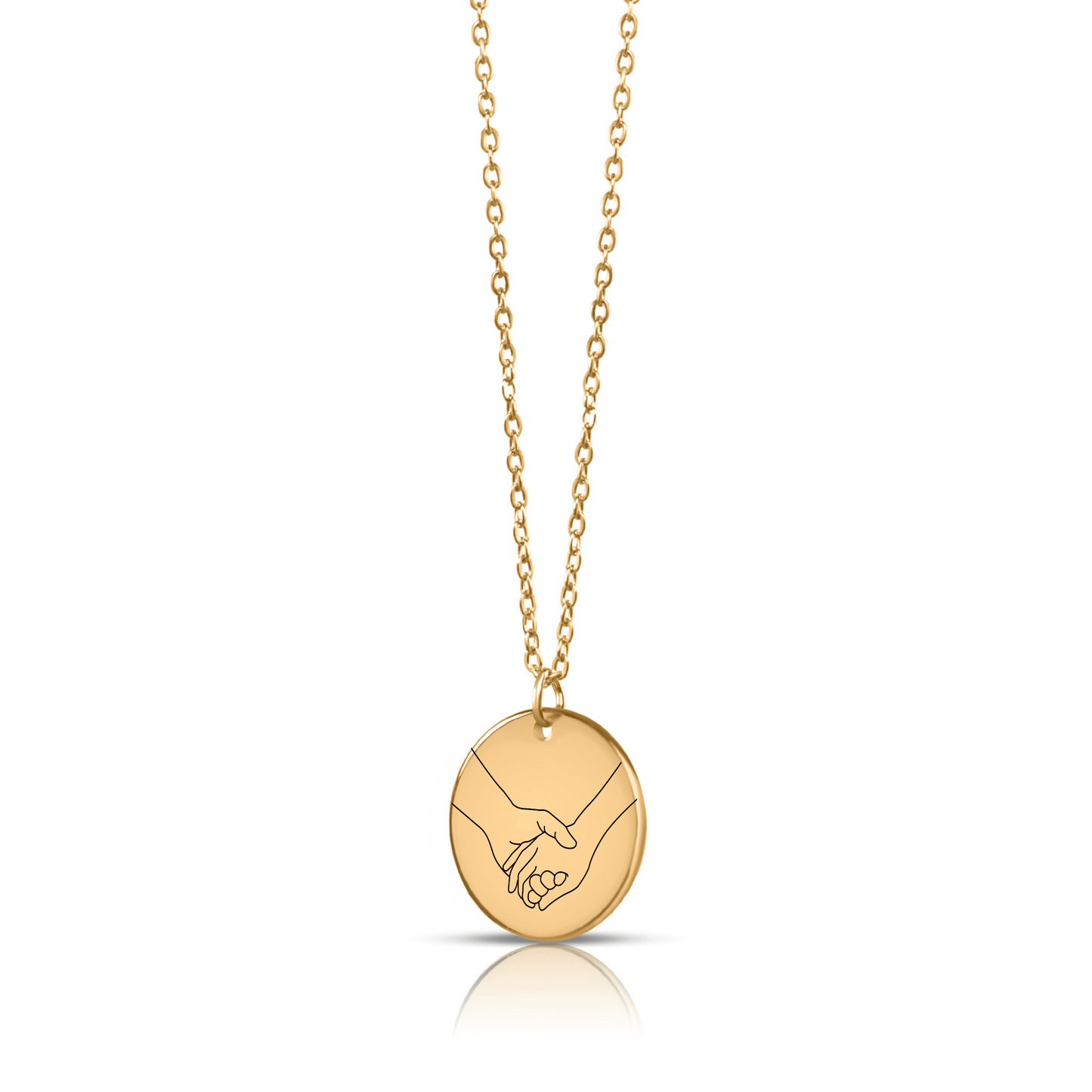 Vrouw van mijn Leven - Handen - Gegraveerde Ronde Hanger Ketting