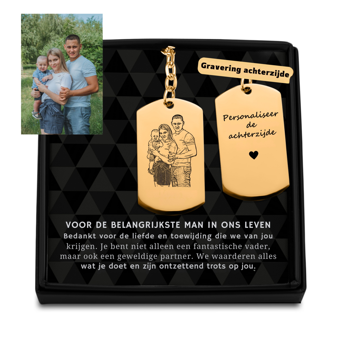 Belangrijkste Man - Vader / Partner - Sleutelhanger