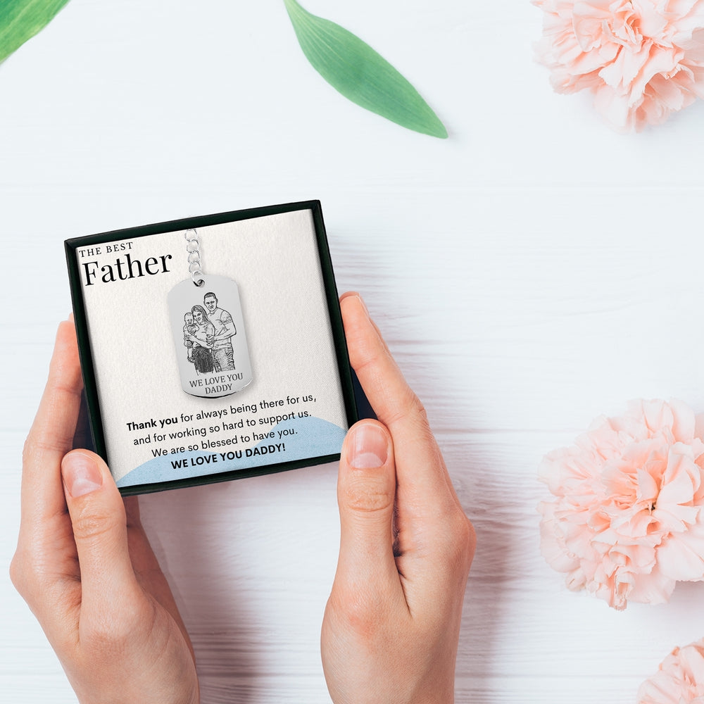 Familieportret - Gepersonaliseerde Sleutelhanger