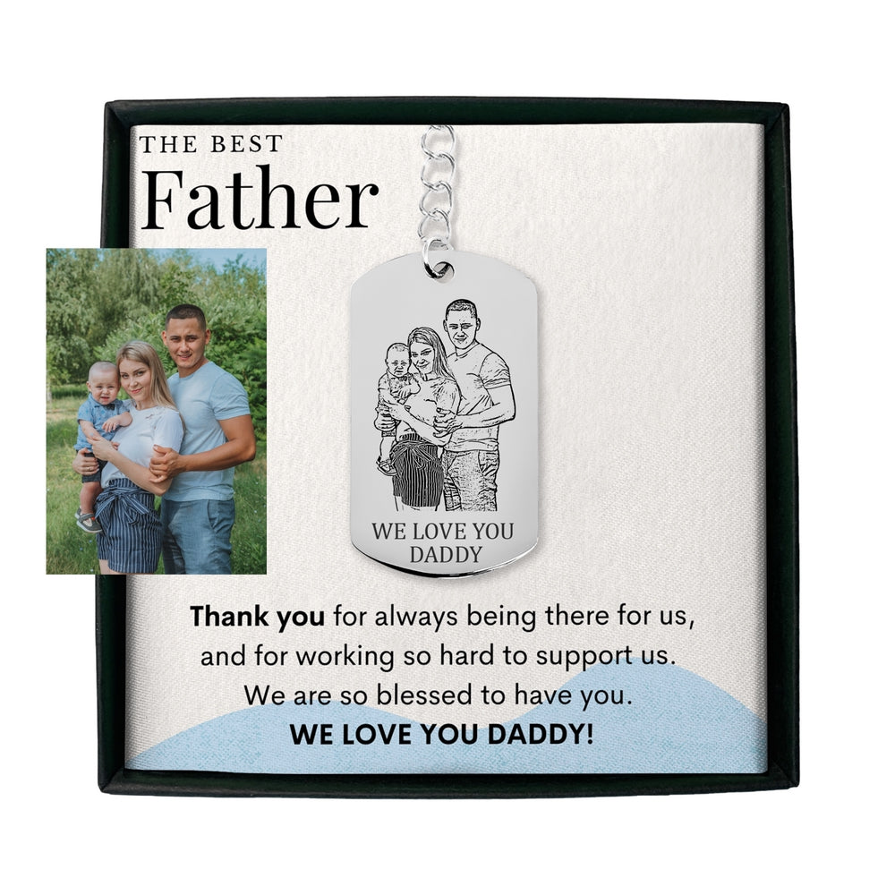 Familieportret - Gepersonaliseerde Sleutelhanger