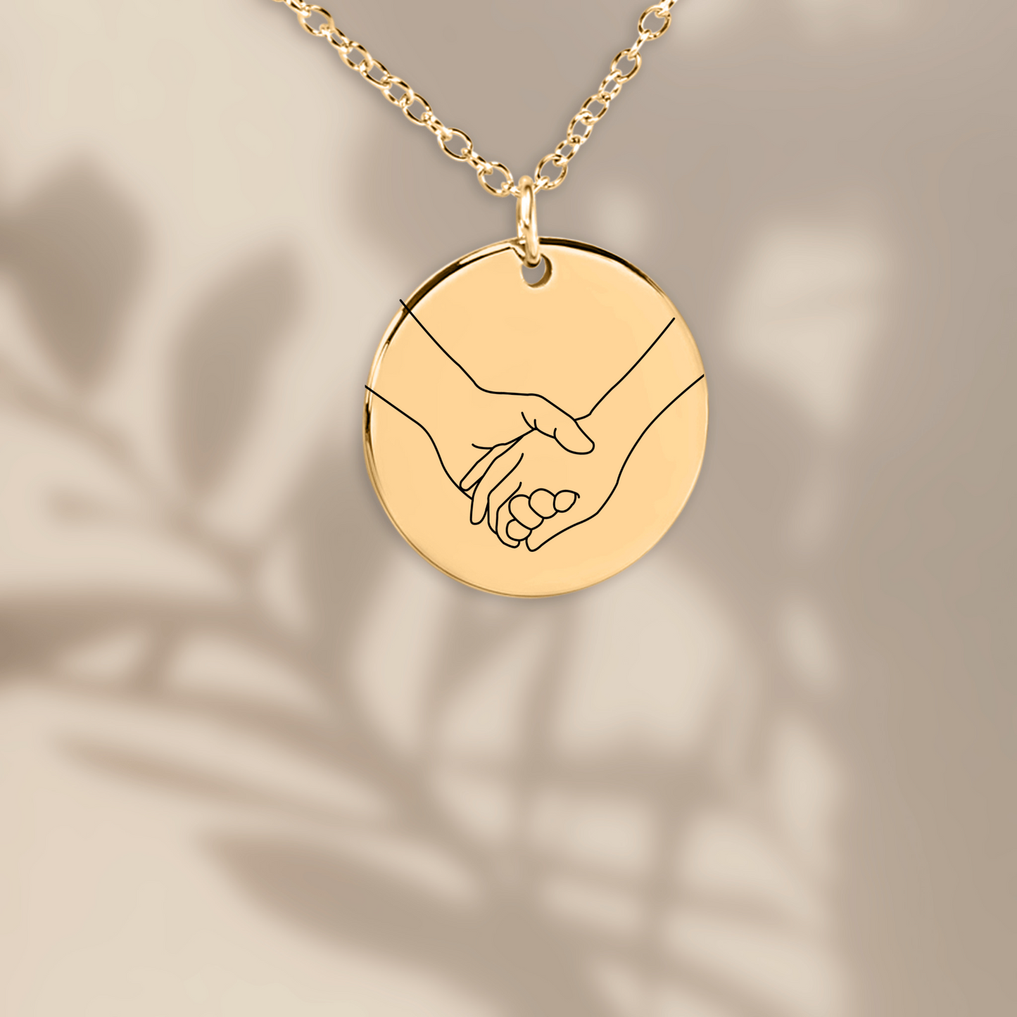 Vrouw van mijn Leven - Handen - Gegraveerde Ronde Hanger Ketting