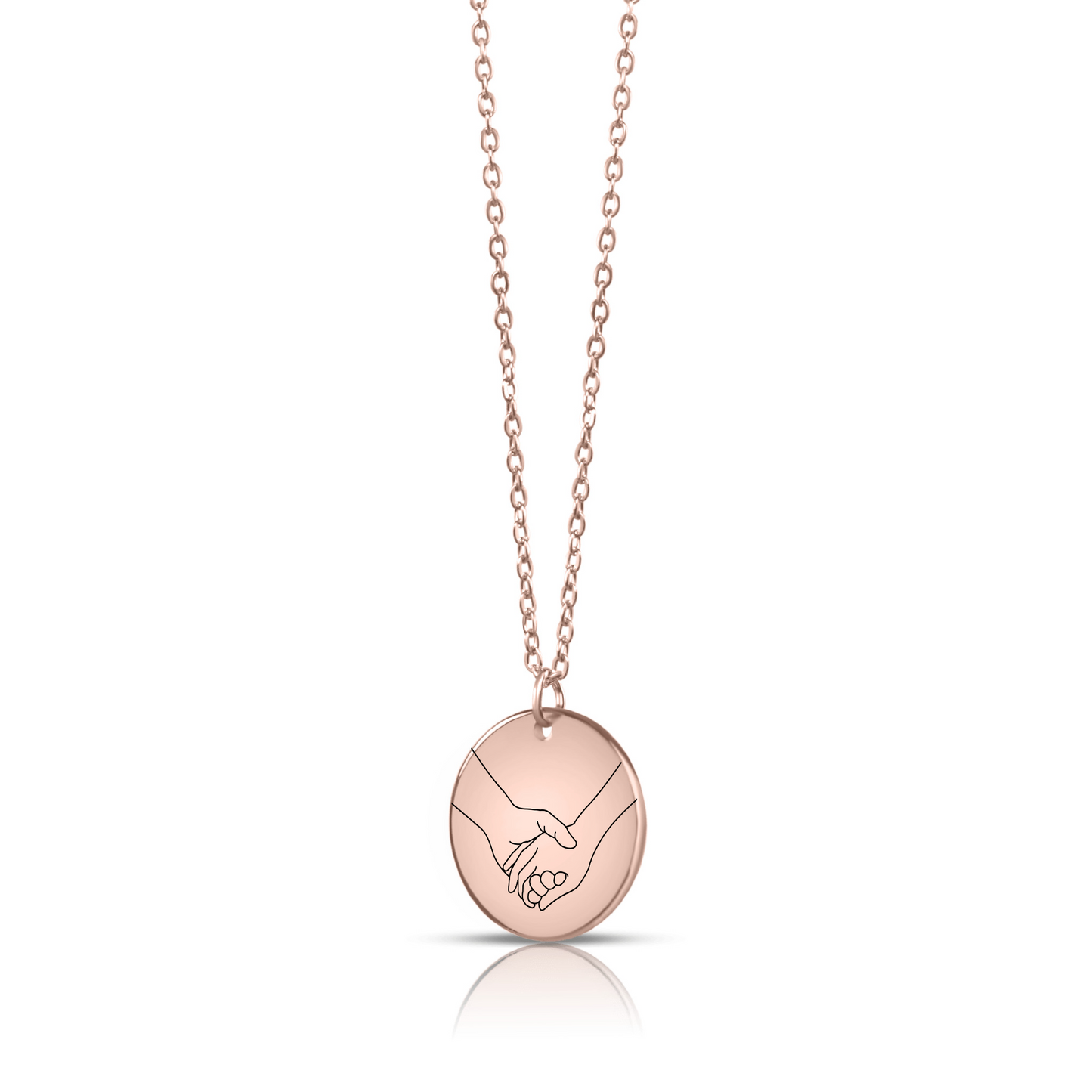 Vrouw van mijn Leven - Handen - Gegraveerde Ronde Hanger Ketting