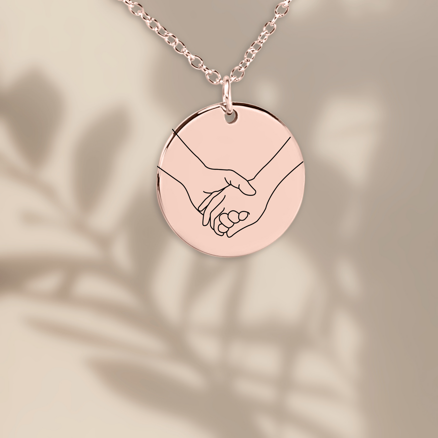 Vrouw van mijn Leven - Handen - Gegraveerde Ronde Hanger Ketting