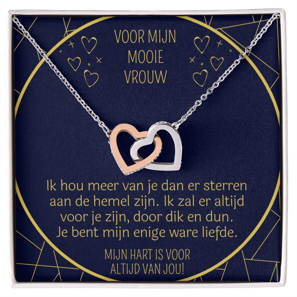 Mooie Vrouw - Sterren - Interlocking Hearts Ketting