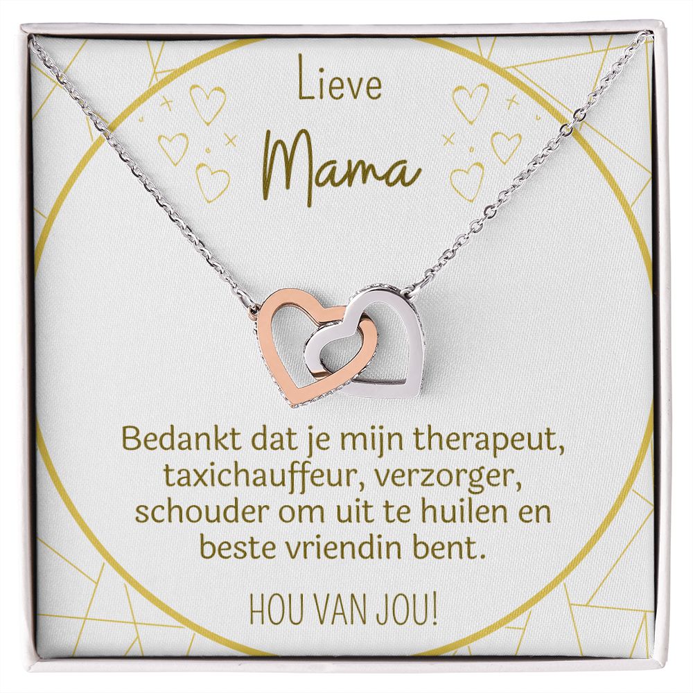 Lieve Mama - Bedankt - Interlocking Hearts Ketting