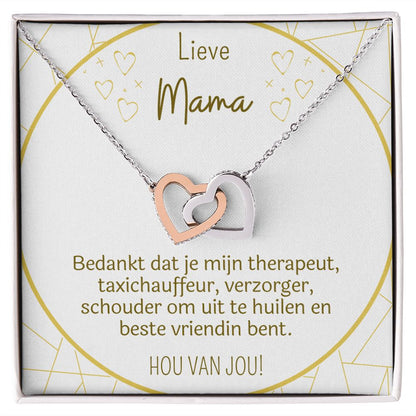 Lieve Mama - Bedankt - Interlocking Hearts Ketting